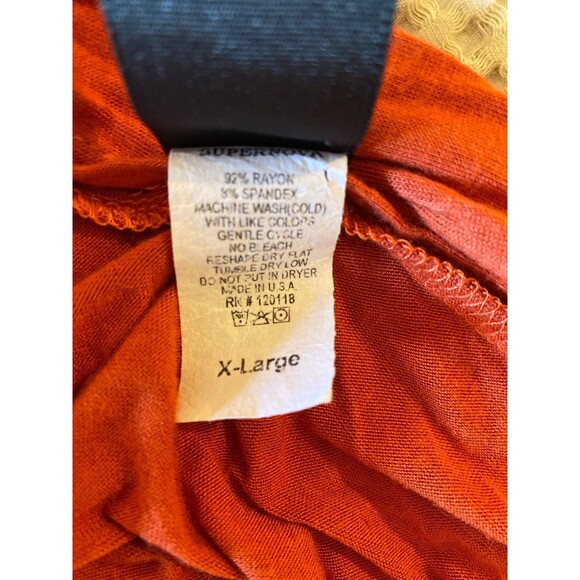 Supernova  Shrug Vest Sz XL with Pockets! Dark Orange Sleeveless Stretchy Flowy - Picture 7 of 11